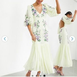 ISO!! ASOS Edition Tiered Maxi Dress in lemon